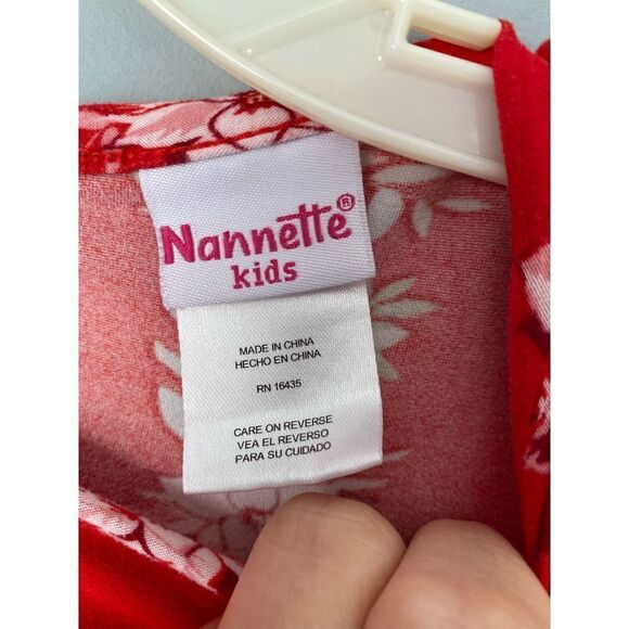 Nannette kids Girls red floral longsleeve dress size six - Picture 4 of 4